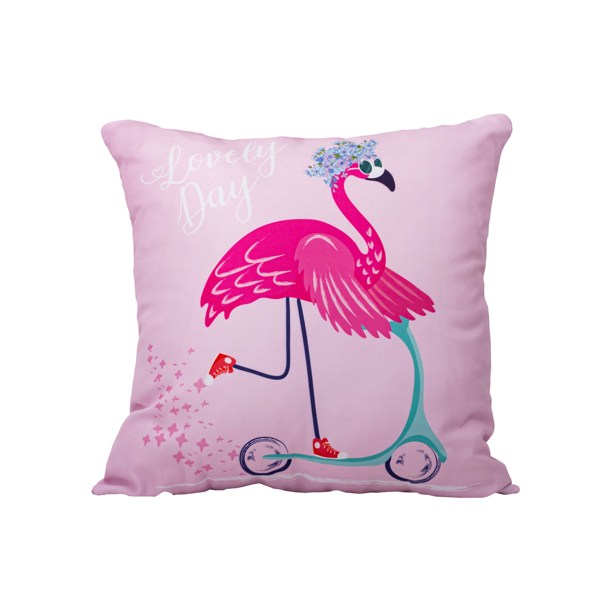 Pink Flamingo on Scooter Cushion