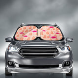 Pink flamingo. Car sun shade