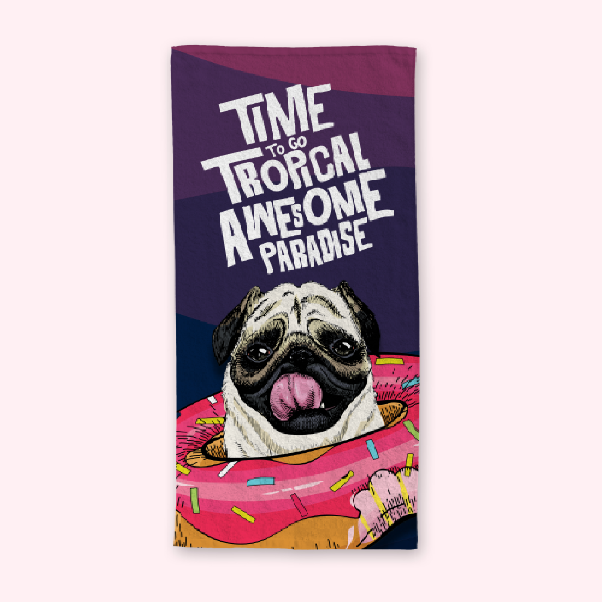 Tropical Bulldog Towel