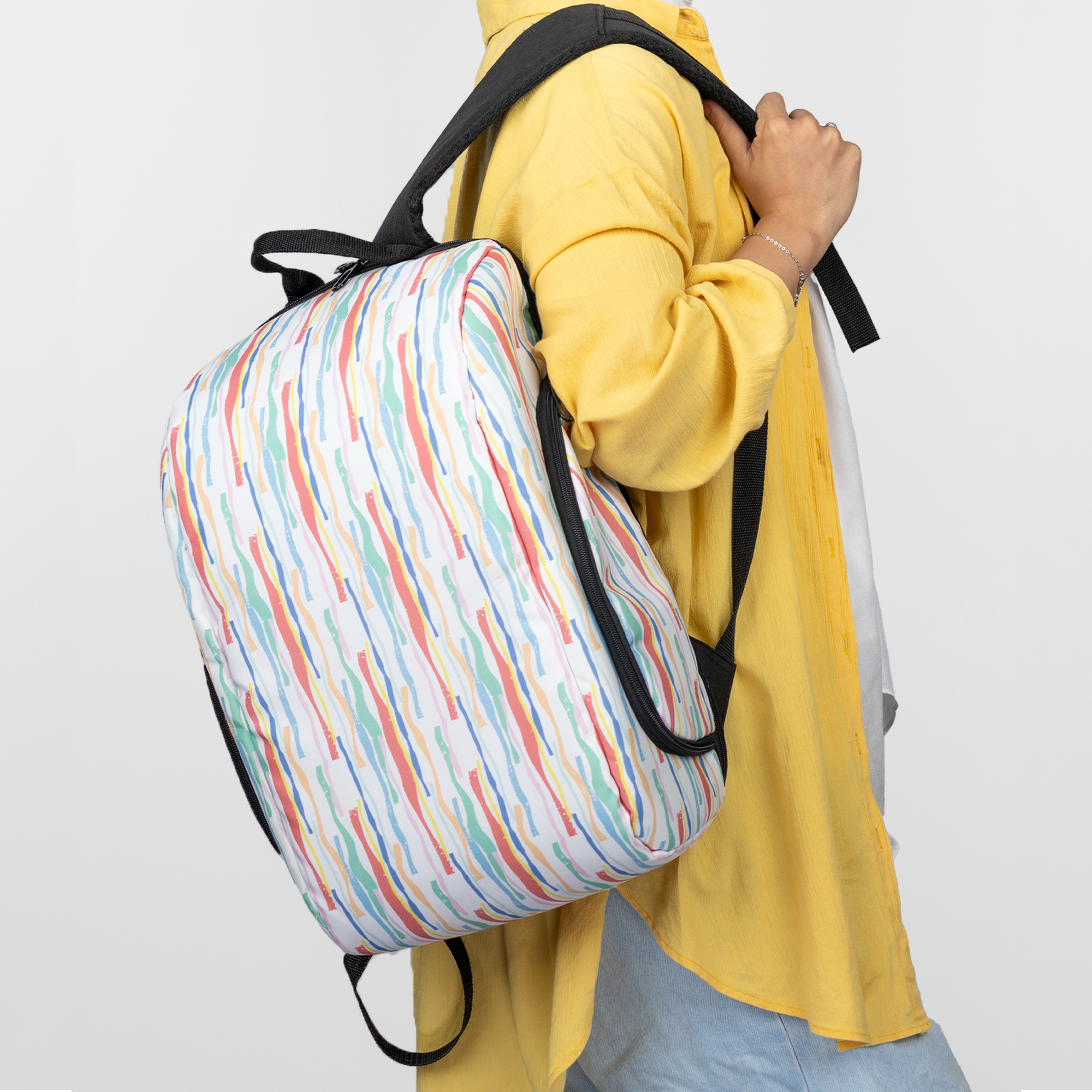 Strips Print Backpack