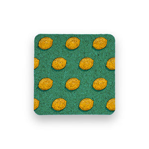 Green Lemon Cork Coaster